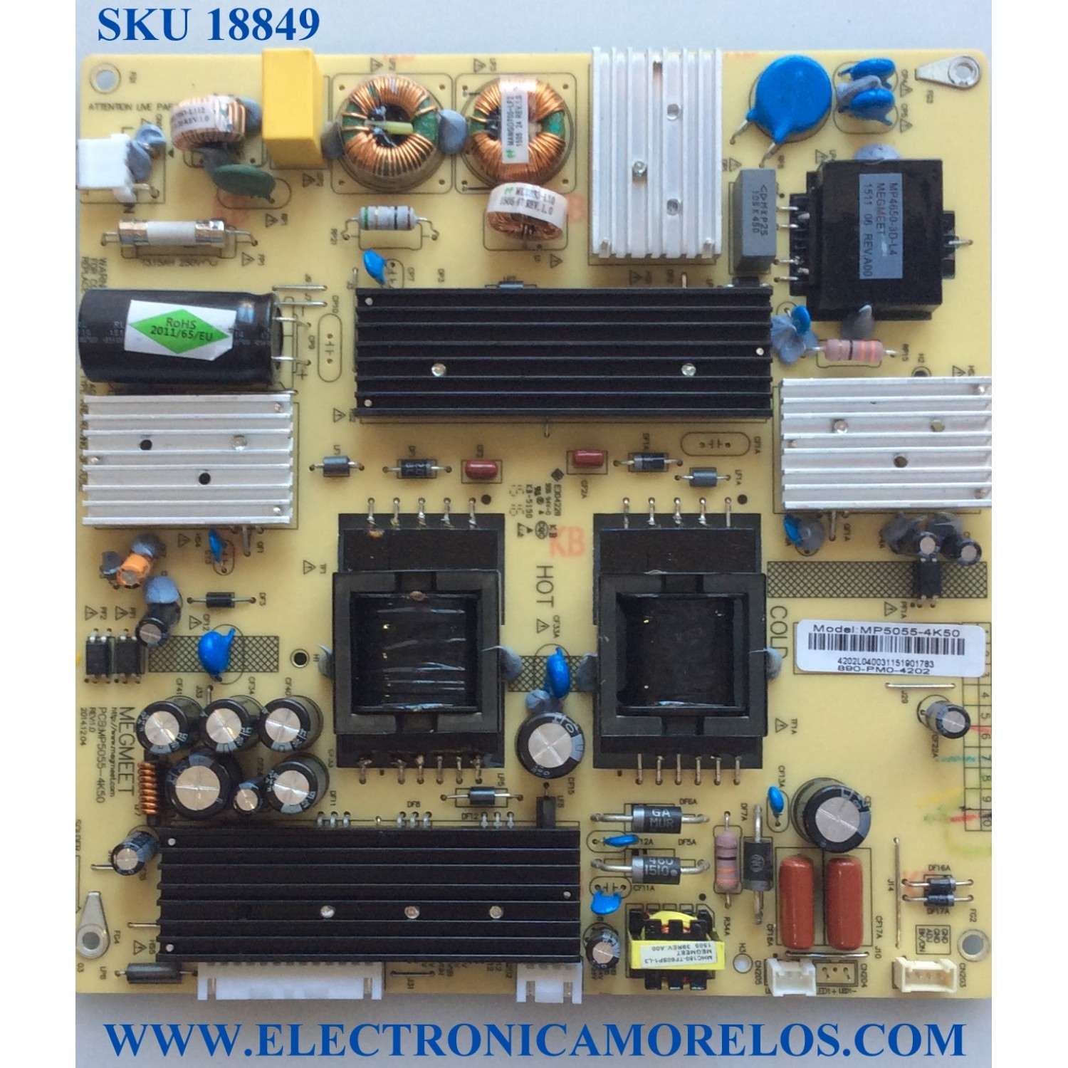FUENTE DE PODER / WESTINGHOUSE MP5055-4K50 / 890-PMO-4202 / E304228 / REV:1.0 / MODELOS WE42UT4200 / WE42UT4200 TW-02701-C042M